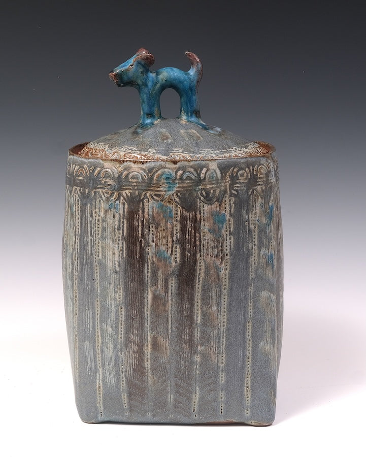 Blue Dog Canister~Urn or loose change?